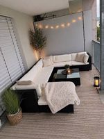 Rattanlounge NAXOS schwarz/beige  Top Zustand