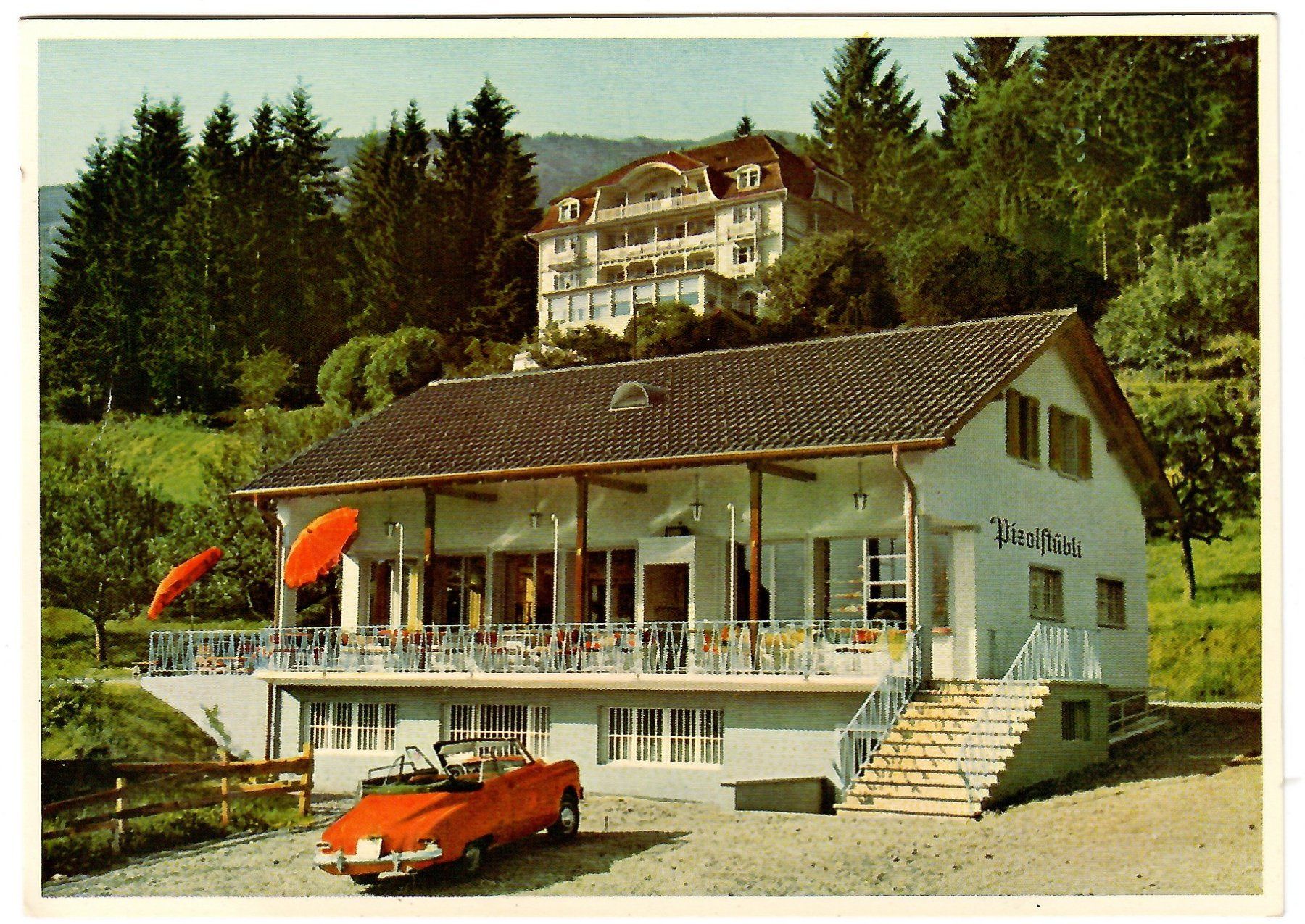 Cartoline postali: Ansichtskarte   Wangs,  Restaurant   'Pizolstuebli' – Usato da Kerns venduto da etma3