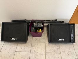 2 x Laney Lautsprecherboxen mit viel Zubehör