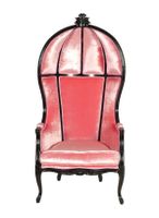 KingsChair Canopy Sessel schwarz/Pink Samt - NEU