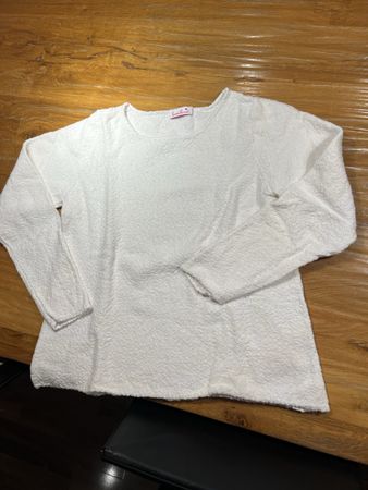 Pullover handknit weiss Bio-Baumwolle Grösse M neu