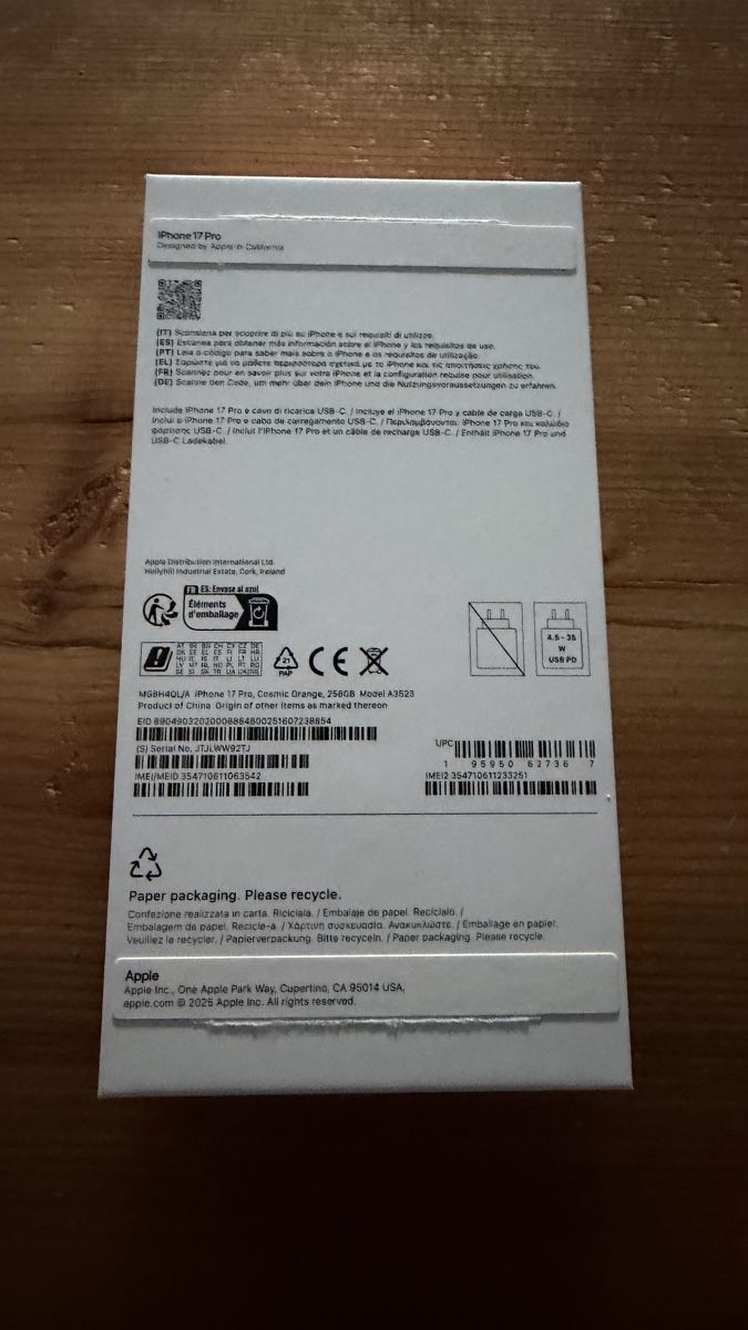 Apple Telefoni cellulari / Smartphones: Iphone 17 pro neuf dans son emballage – Nuovo e nell'imballaggio originale da Areuse venduto da fright 4
