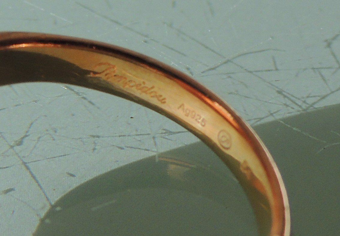 Pompidou Ringe: POMPIDOU rotvergoldeter Silber 925 Fingerring Perlmutt Gr.54 – Neu (gemäss Beschreibung) aus Waldenburg von schaller707 3