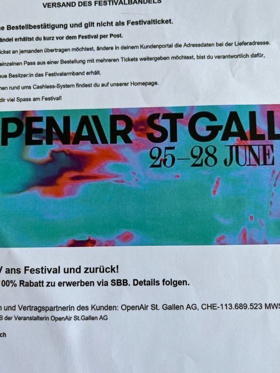 Billets: OASG 2 Tages Pass – Neuf (Voir description) à St. Gallen par Magnum4