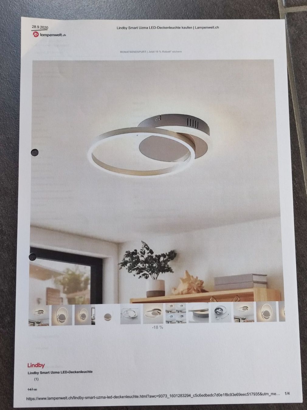 Lampadari & plafoniere: 3x Led, Wand- oder Deckenleuchten mit Sprachsteuerung – Usato da Wohlen AG venduto da Tikale 2