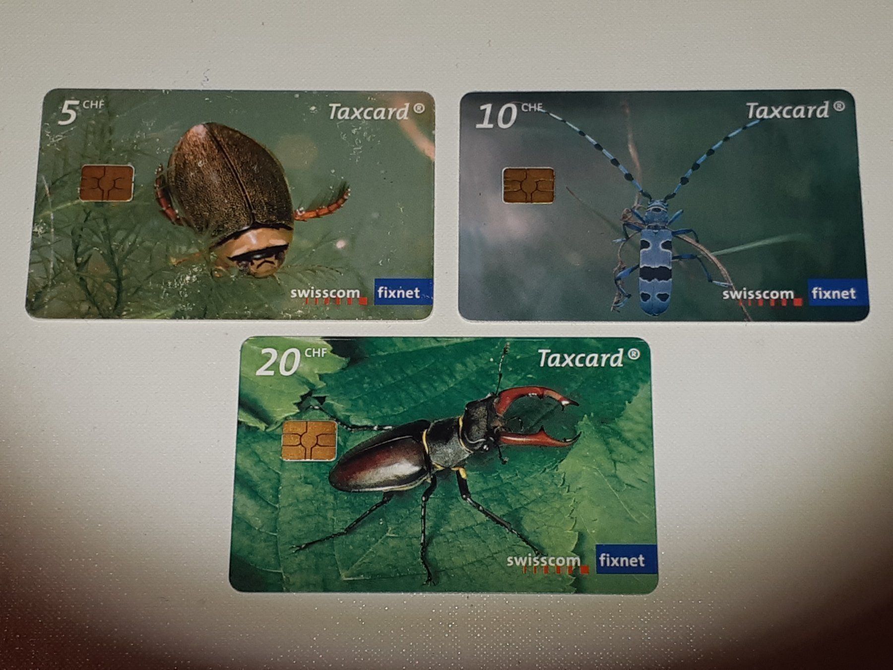 Telefon- & Taxkarten: 3xTaxcards "Schweiz"/Serie/"Käfer" – Gebraucht aus Oberiberg von DeepBlue999 1