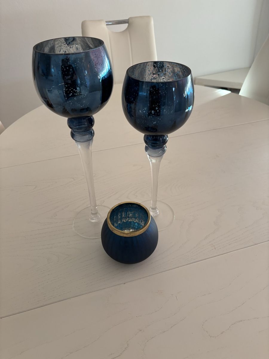 Portacandele: Kerzengläser Blau – Usato da Siebnen venduto da Jeremski