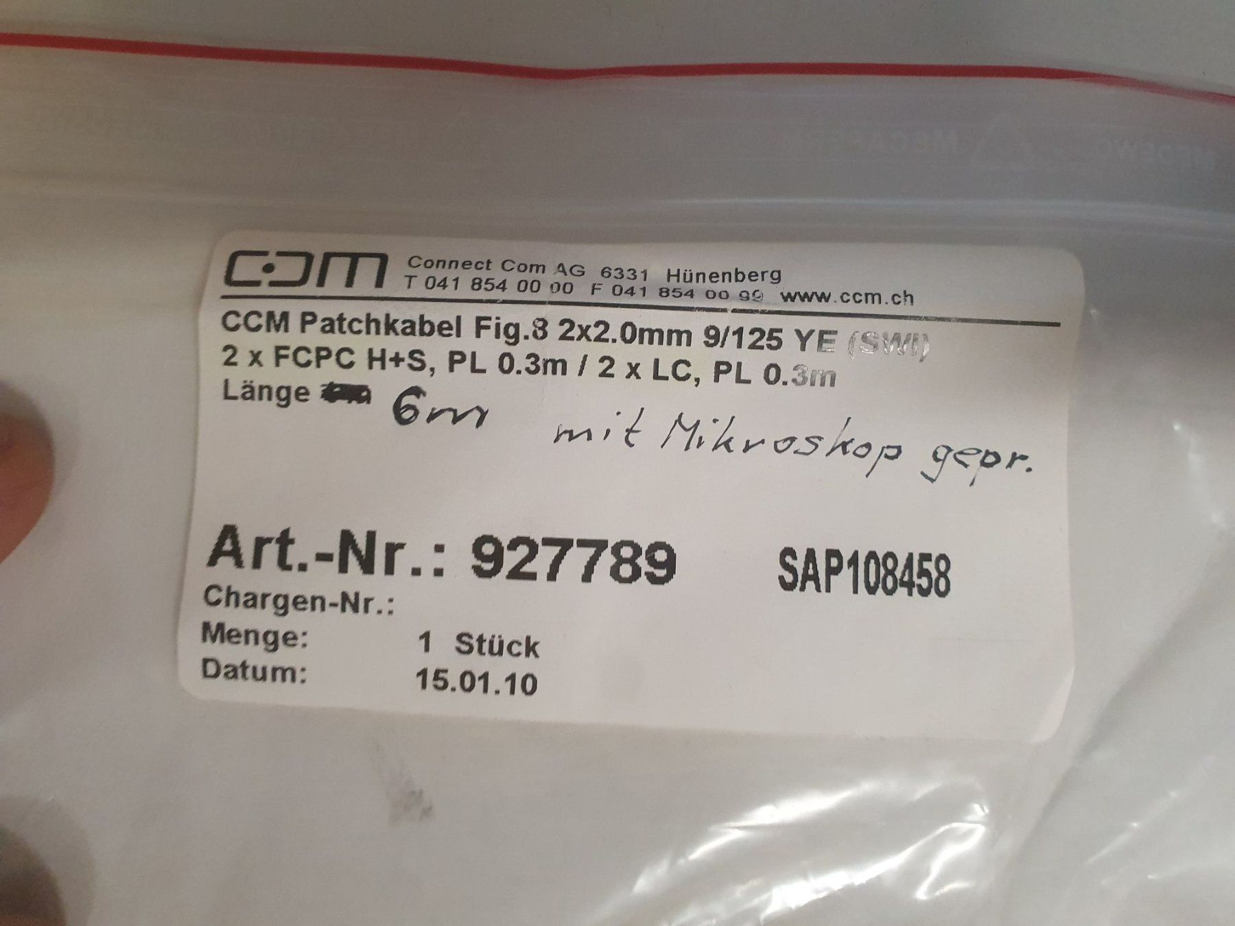 Cavi: LWL-Patchkabel Glasfaserkabel FCPC-LC  Duplex, 6 m 6m – Nuovo e nell'imballaggio originale da Zürich venduto da Alibaba1234 1