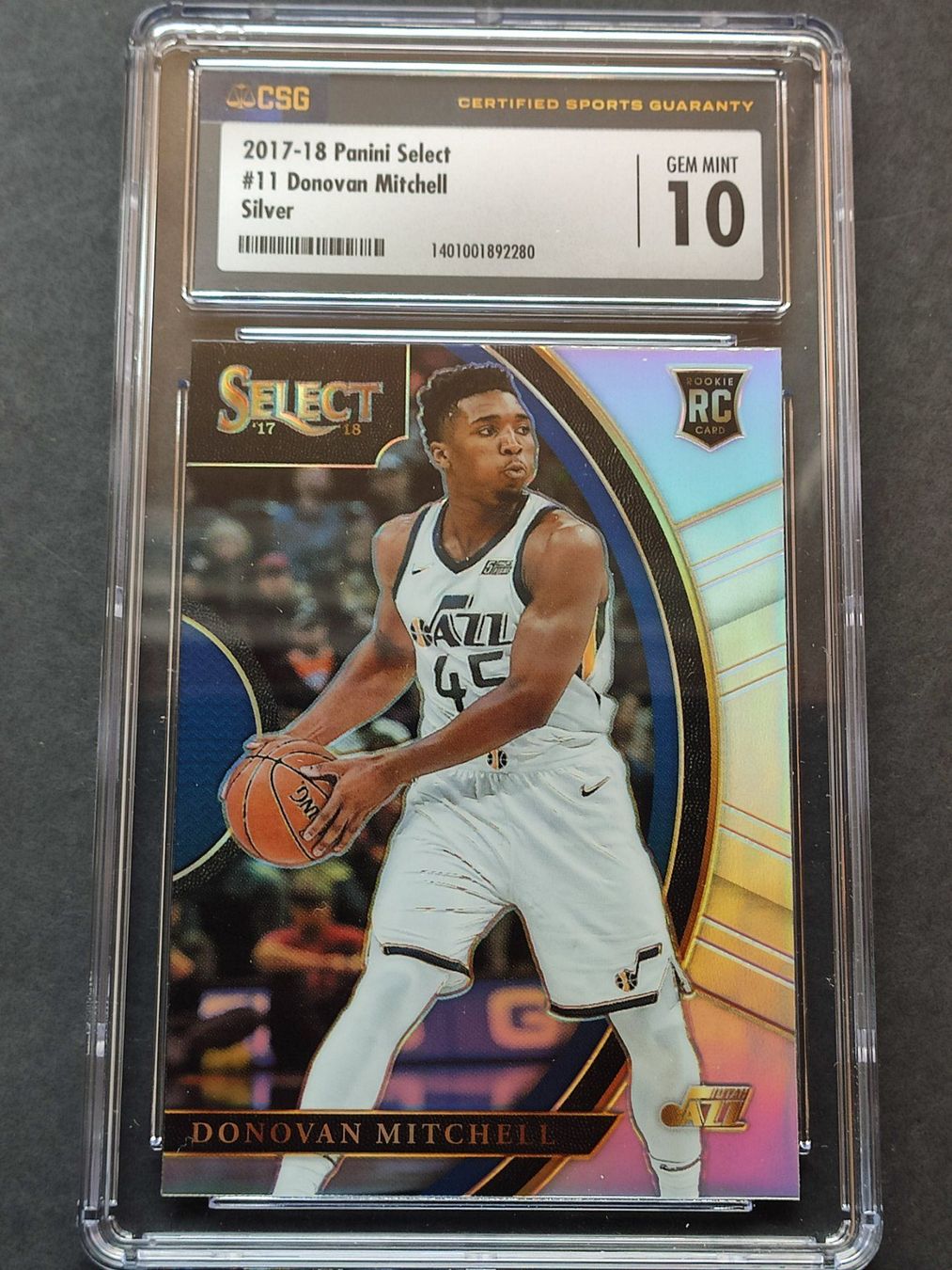 Nba Carte collezionabili: Donovan Mitchell Select Silver RC Rookie Card CSG 10 – Usato da Olten venduto da cweb