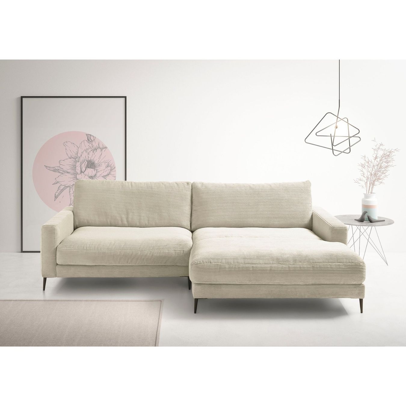 Sofas: Ecksofa  Uptown in Cord Nature rechts – Neu und originalverpackt aus Bischofszell von deluxe-moebel