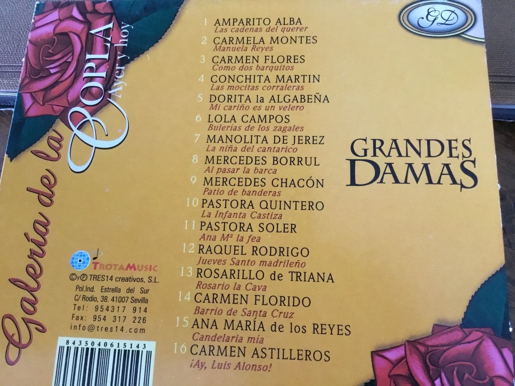CD: Galeria de la Copla  Grandes Dams – Usato da Thierachern venduto da sweden08 1