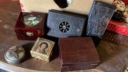 Lot de boite Kaste 6 pièces antik vintage bois Holz