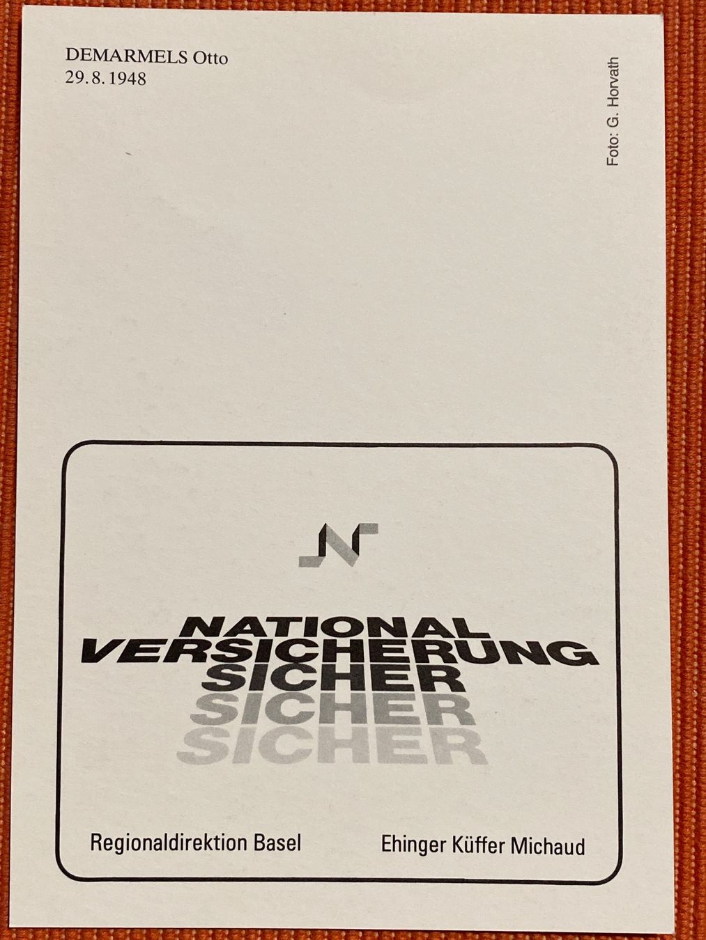 Autografi: FCB Autogrammkarte Demarmels Otto 1981/82 – Usato da Büsserach venduto da Gimenez77 1