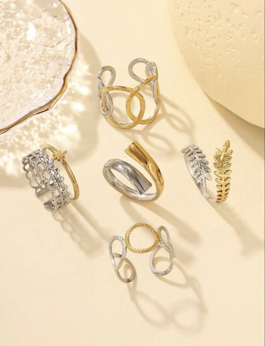 Ringe: Set de 5 bagues en acier inoxydable  – Neu und originalverpackt aus Châtel-St-Denis von Montclair_Swiss 2