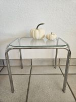 Beistelltisch Metall Chrom mit Glasplatte