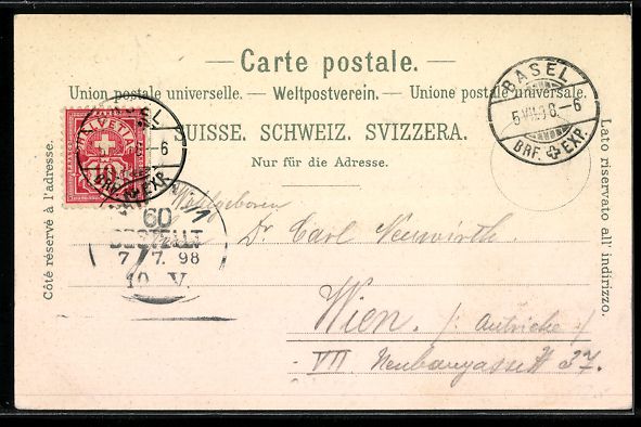 Cartoline postali: Litho Basel, Spalenthor, St. Jacobs Denk – Usato da Berlin venduto da bartko-reher 1