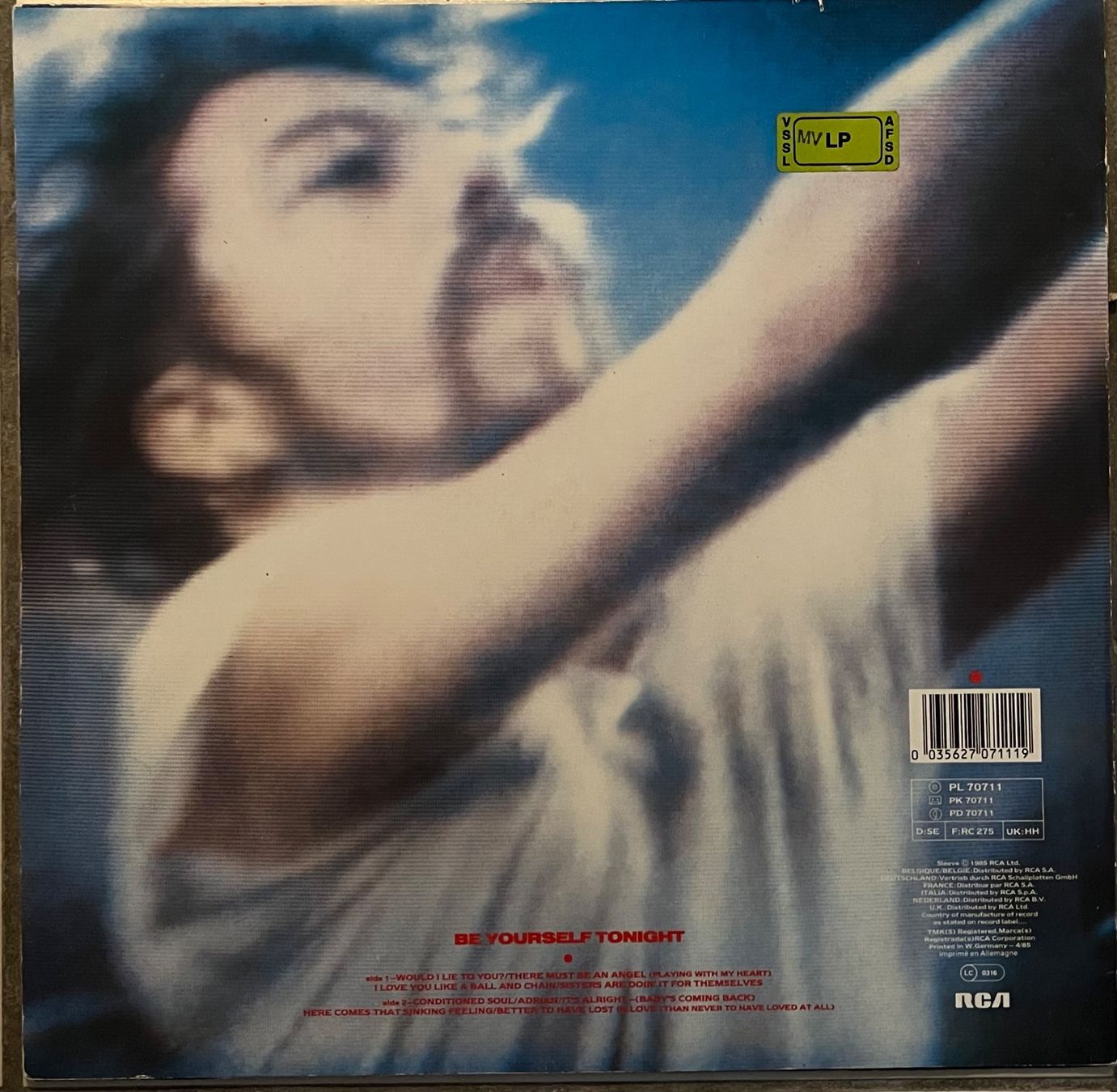 Dischi in vinile: EURYTHMICS - BE YOURSELF TONIGHT - 33 Tours – Usato da Bussigny venduto da vinyl-pas-cher 1