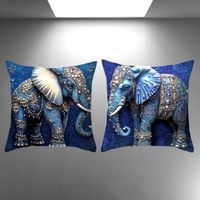 🌸🐘 Boho Kissenbezüge – Elefant & Blütenzauber 🌸🐘