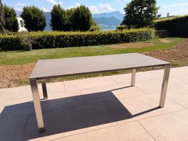 Gartentisch ausziehbar Edelstahl Anthrazit 190-250 x 90 cm