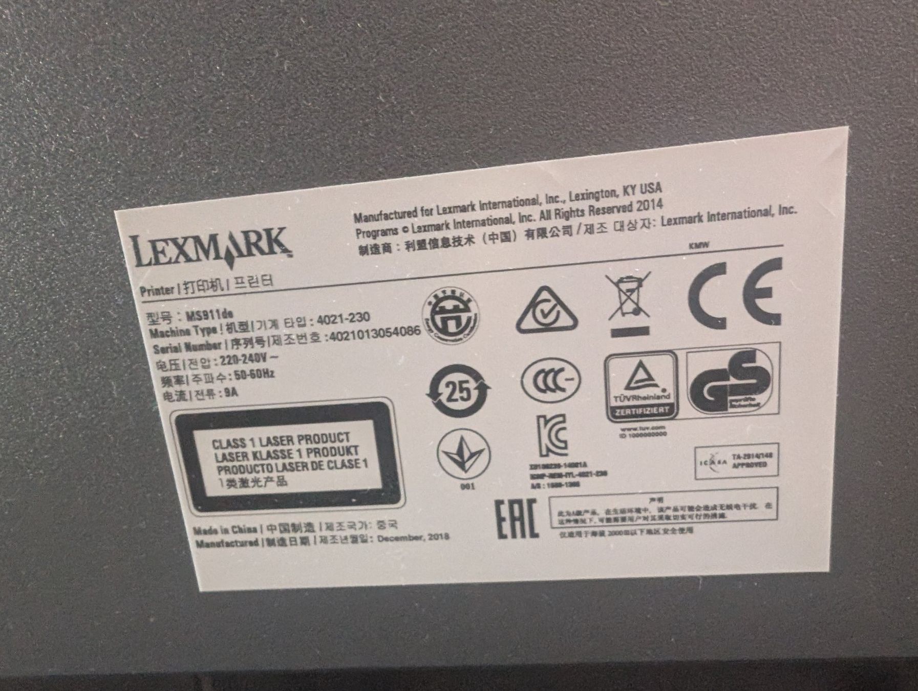 Lexmark Stampanti: Lexmark MS911de A3-Laserdrucker inkl. Heftfinisher – Usato da Zürich venduto da tho_mdf7 5