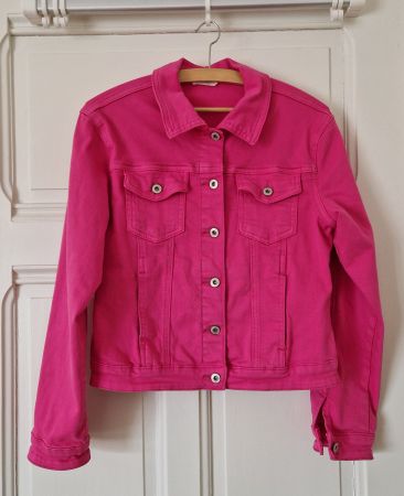 Veste en jean rose flashy Sarah John Paris , taille S