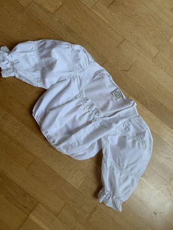 Dirndl Bluse Weiss mit Puffärmeln Gr 34