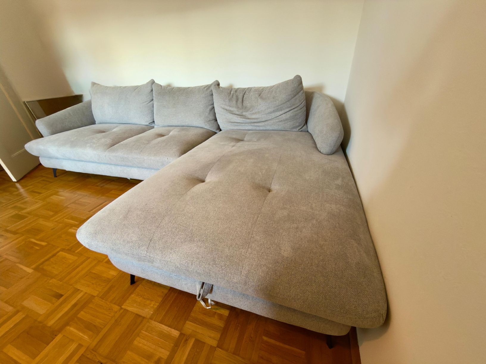 Divani: Ecksofa Stoff hellgrau mit Schlaffunktion und Bettkasten – Usato da Zürich venduto da cor_7yj5 3