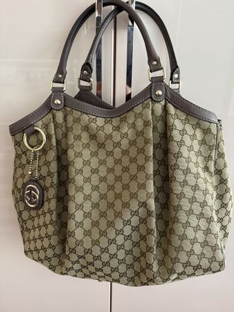 Authentic Gucci - Beige and Brown Shoulder Bag for sale! (5