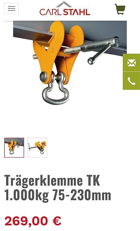 Tutti gli attrezzi: Trägerklemme TK 2000kg 75-190mm – Usato da Necker venduto da liq24