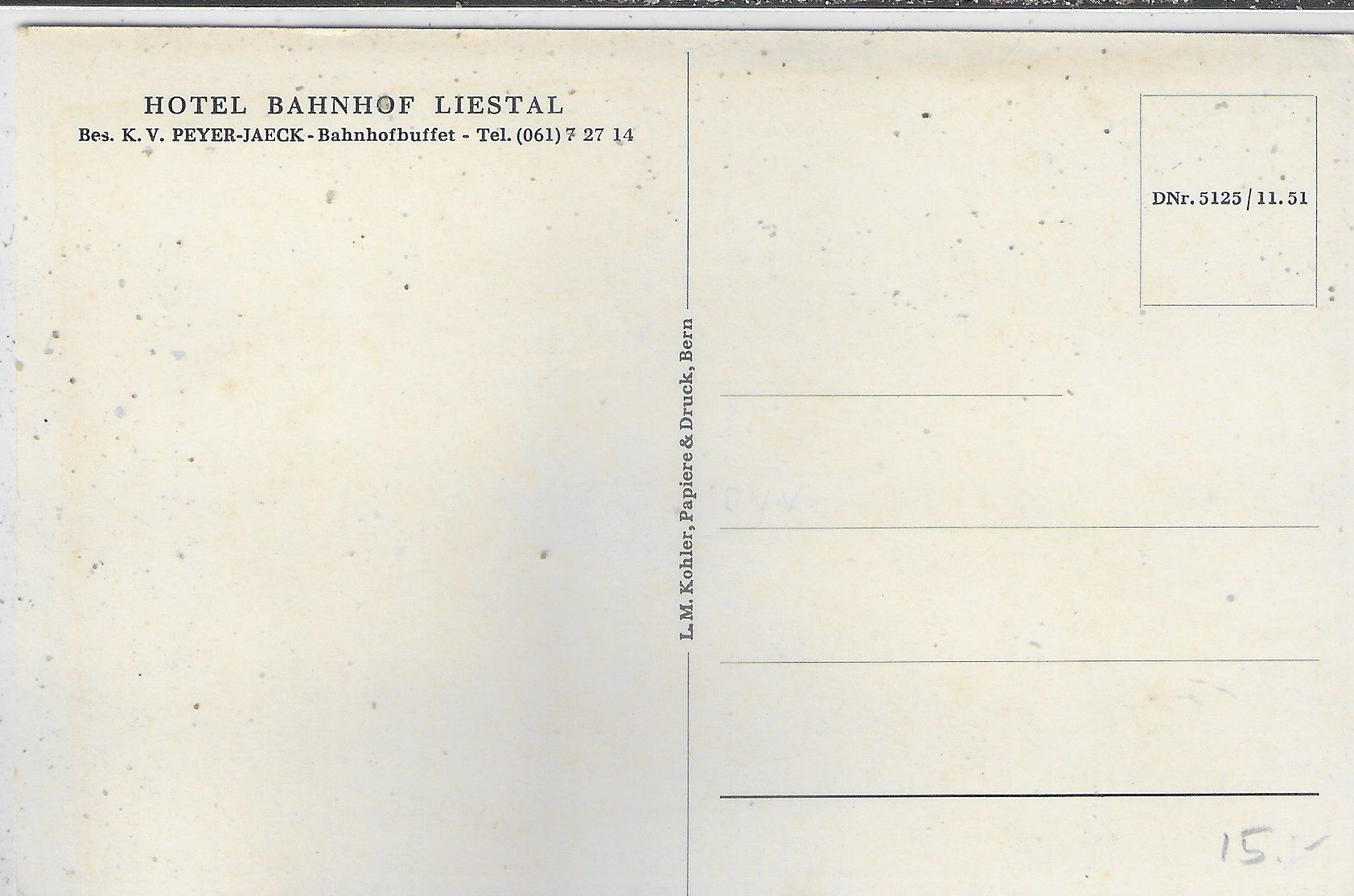 Cartoline postali: Liestal - Hotel Bahnhof – Usato da Ettingen venduto da Kartenplanet 1