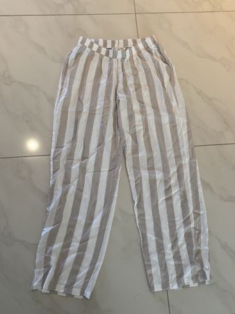 Umstandshose Primark gestreift weiss beige Grösse XS
