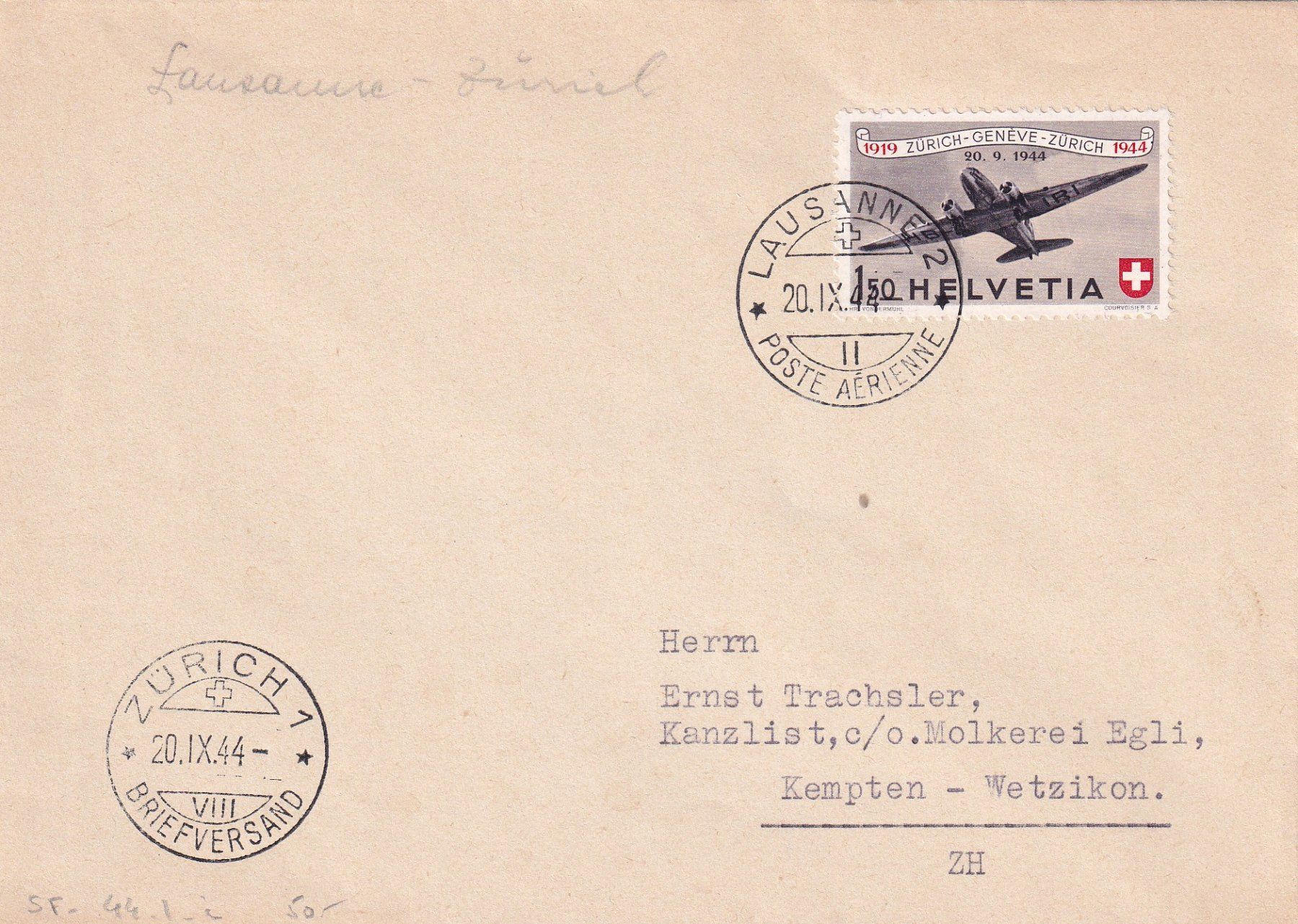 Tutti i francobolli: Sonderflug Lausanne - Zürich – Usato da Birsfelden venduto da chr_yq2g
