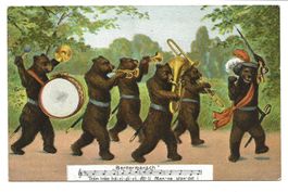 Bärenkarte - Musikkapelle spielt den Bernermarsch - um 1910