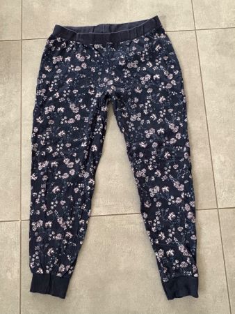 Hose /Pijams Hose/Stoffhose Flame,Blumen,dunkelblau,Gr.M