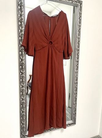Zara Kleid, Gr. S, terracotta, Midi, Top Zustand!