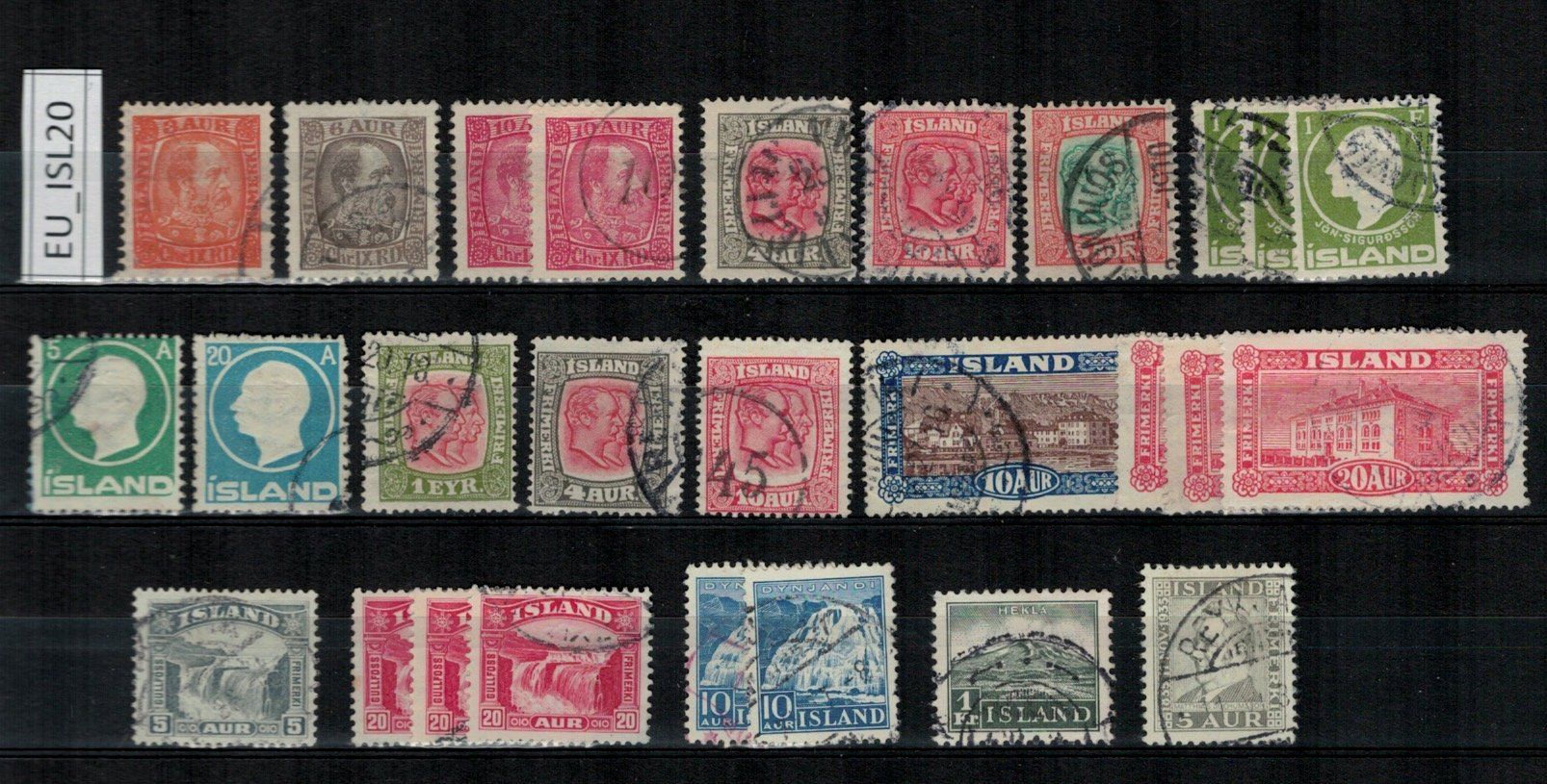 Tutti i francobolli: Island 1902/35, gestempelt, EU_ISL20 – Usato da Erlenbach ZH venduto da panstamps