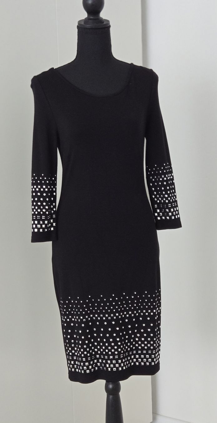 Vestiti: Kleid schwarz Grösse M mit Steinen und Muster – Usato da Rheinsulz venduto da Gilea