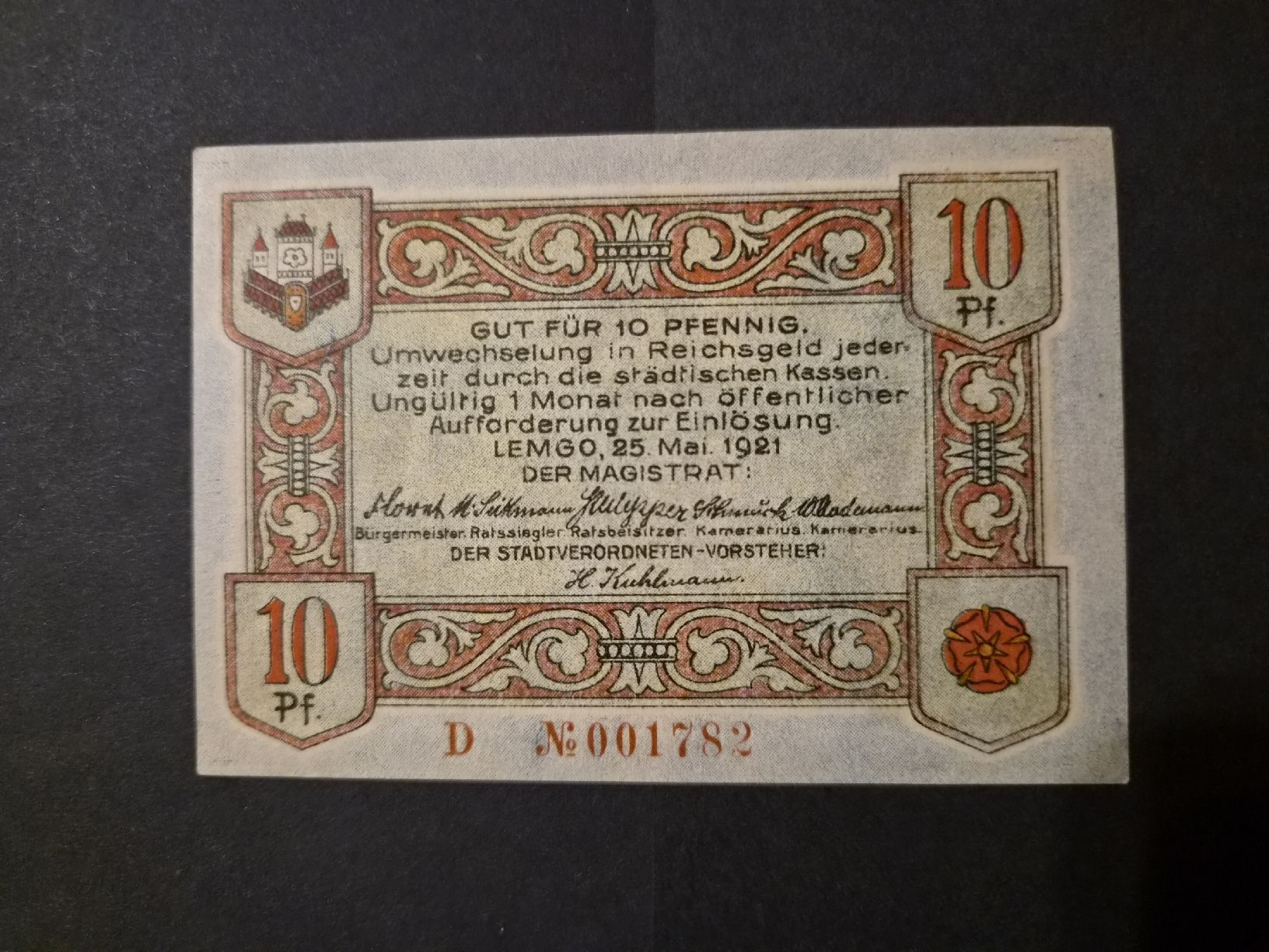 Banconote: D.R Notgeld Lemgo 1921 L768c – Nuovo (secondo la descrizione) da Versoix venduto da rucio 1