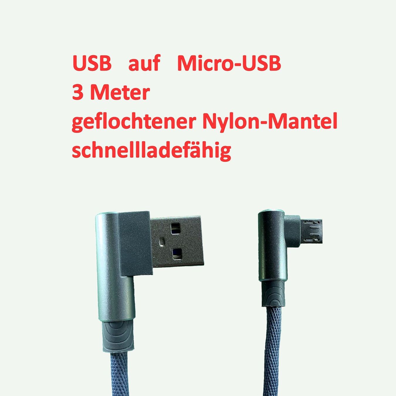 Cavi: Lade-/Datenkabel für Micro-USB, 3 Meter – Nuovo e nell'imballaggio originale da Giubiasco venduto da softmail