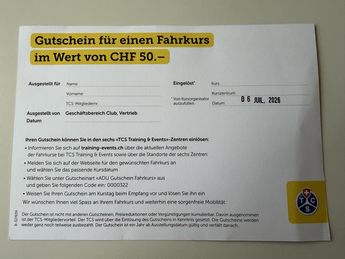 TCS Bons: TCS Gutschein 50CHF – Neuf avec emballage d'origine à Engelberg par Cannondale41 1