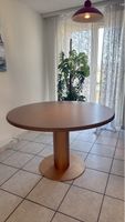 Round PU leather Table with Pedestal Base Stylish  Modern
