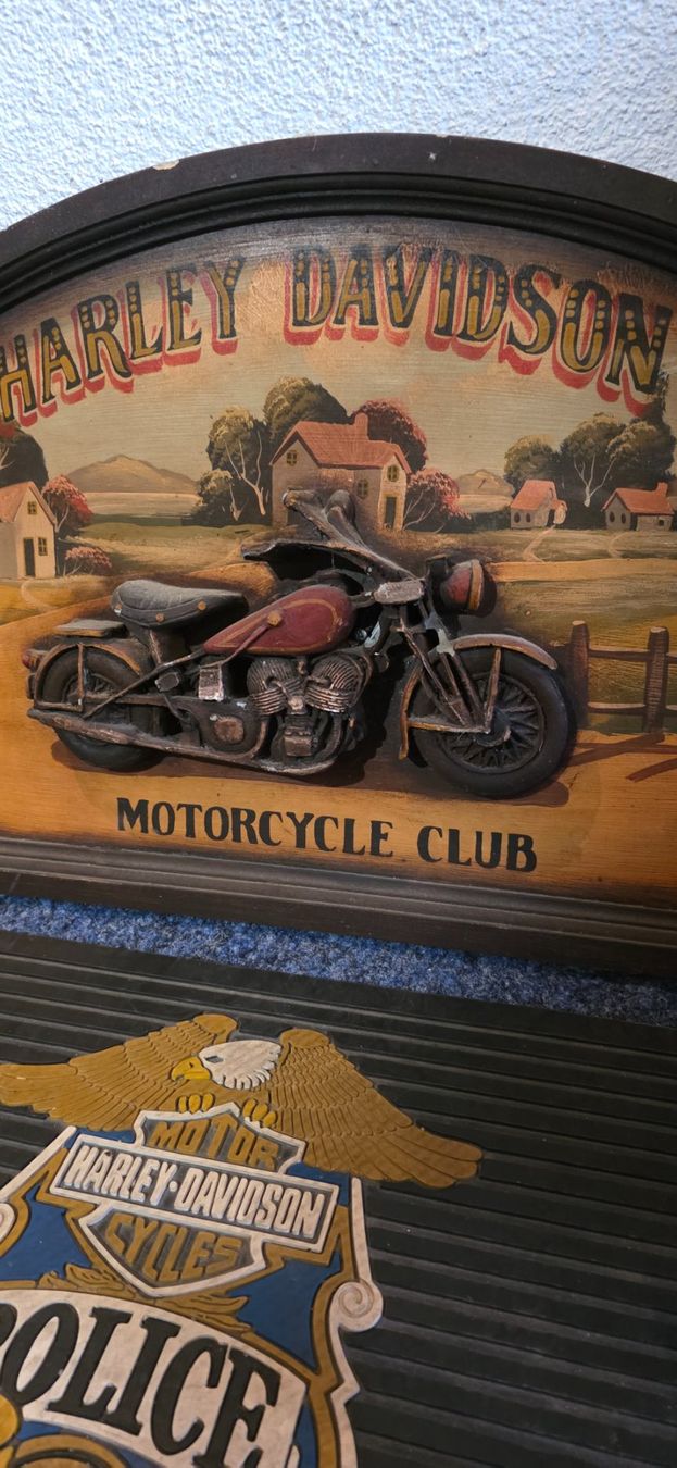 Foto & Immagini: Harley Davidson,  Fussmatte und Holzbild – Usato da Kaufdorf venduto da Nati-Nati