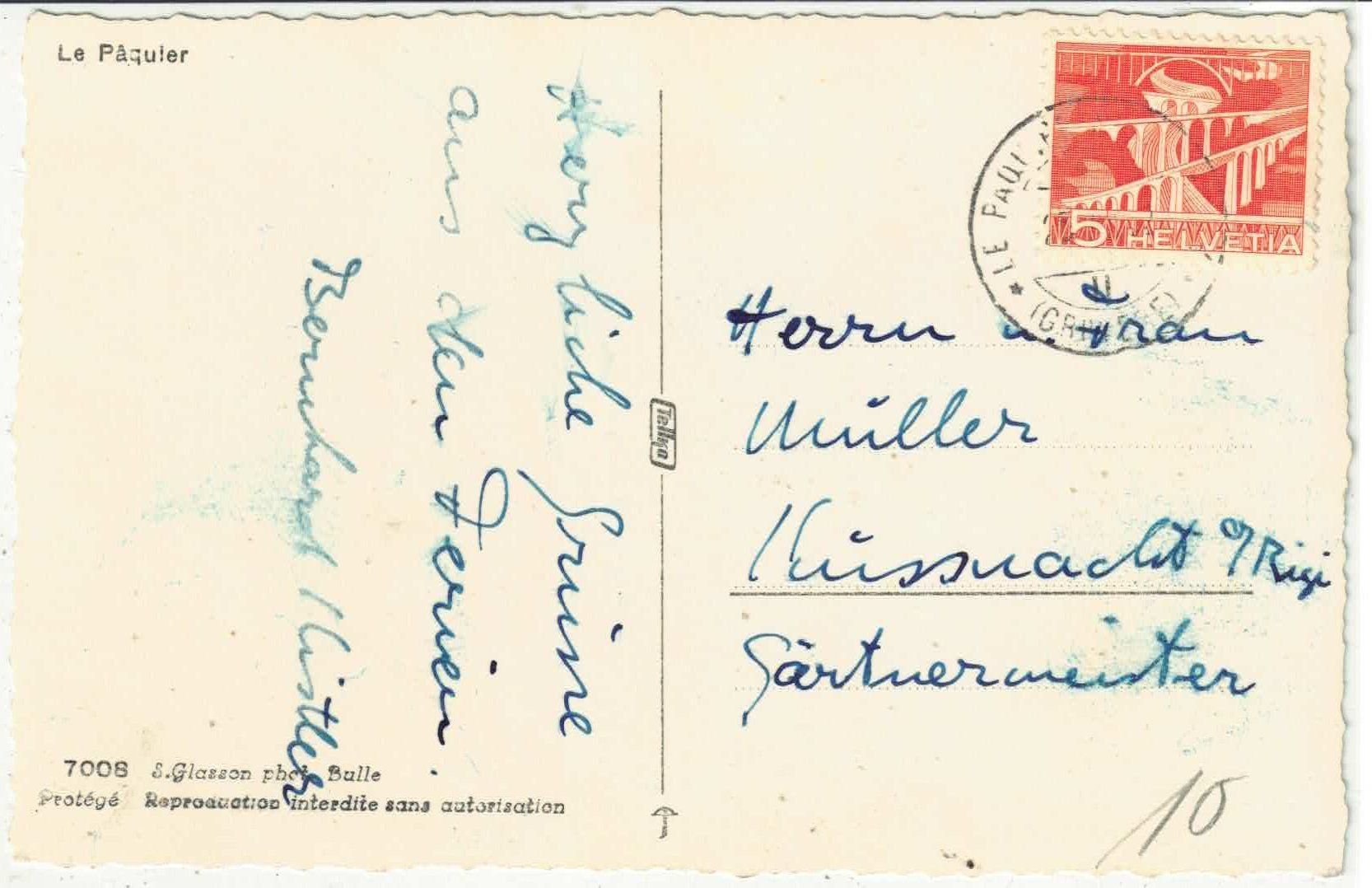 Cartoline postali: Le Paquier - Vue generale – Usato da Ettingen venduto da Kartenplanet 1