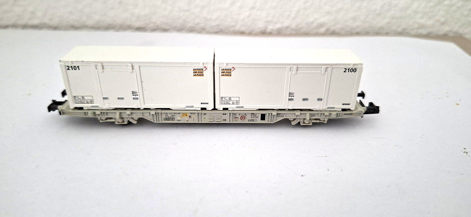 SBB/CFF/FFS Modellini di ferrovie: Creanorm SBB Containertragwagen Post – Usato da Biberist venduto da Ntrains