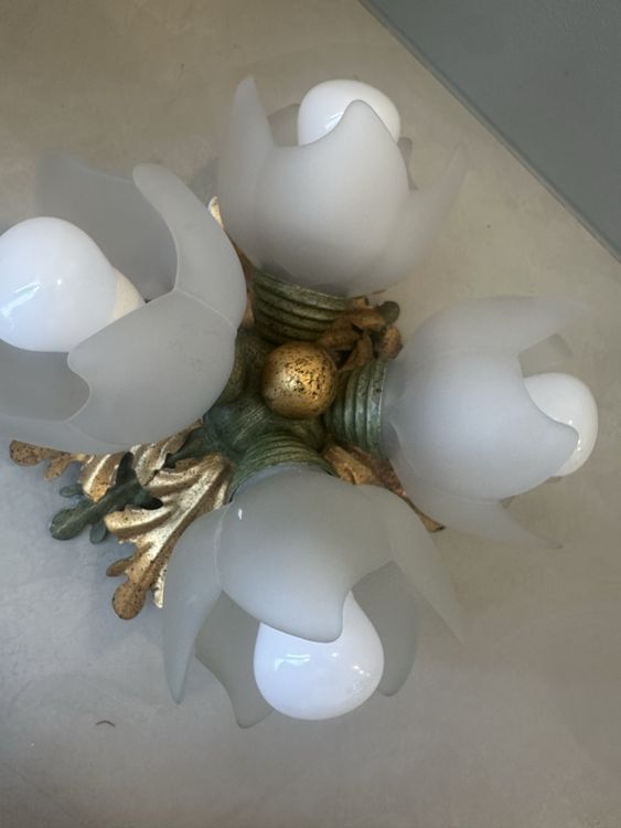 Applique Für Vietri Keramiklampe Von Hand Dekoriert Blumen Rose Made in