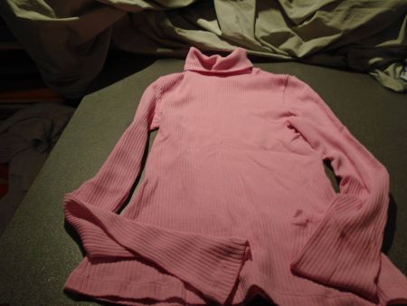 Rollkragenpullover ca. Grösse S, rosa, gerippelt
