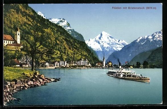 Cartoline postali: Flüelen, Teilansicht des Ortes mit Bris – Usato da Berlin venduto da bartko-reher