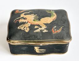 Japanische Vintage Moriage Porzellan Schmuckdose No.2
