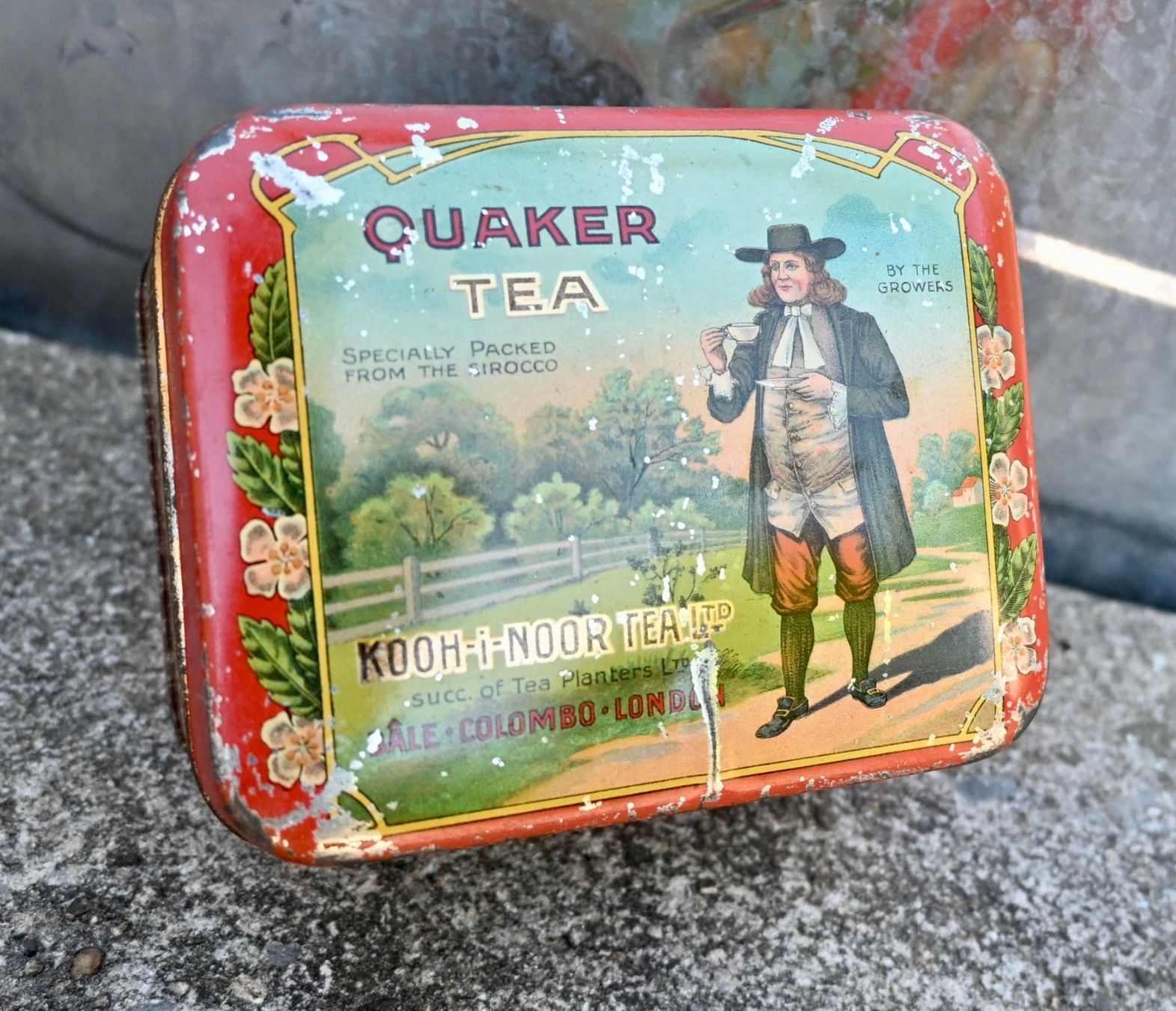 Barattoli: alte Blechdose Teedose QUAKER TEA Kooh-I-Noor – Usato da Pfaffhausen venduto da mono_rec 2