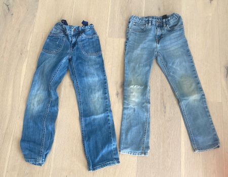 Mädchen Jeans Gr. 122 mit optischen Gebrauchsspuren